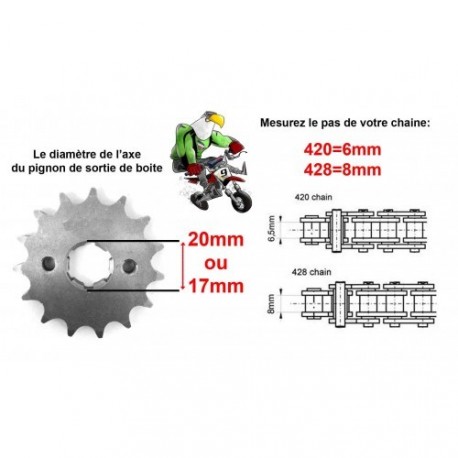 Comment Mesurer son Pignon de sorti de boite sur sa Dirt Bike, PIt Bike