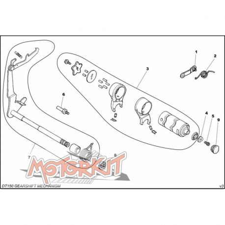 Loquet de selection Moteur Pit Bike DAYTONA 150E (démarraeur Electrique)