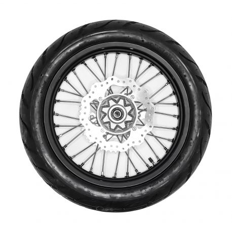 Roue arrière complète Supermotard - 17" - Aluminium