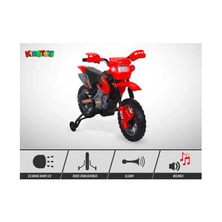 Moto Electrique Enfant KINGTOYS - Cobra 18W - Rouge