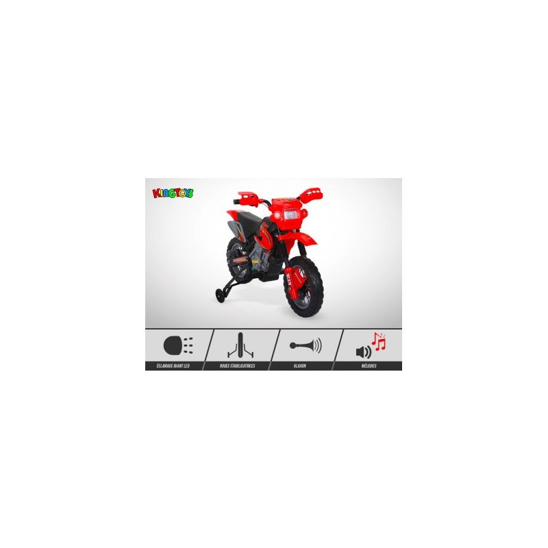 Moto Electrique Enfant KINGTOYS - Cobra 18W - Rouge