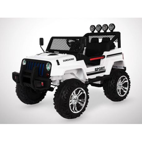 Voiture Electrique 2 Places Enfant 180W 4x4 Jeep - Blanc