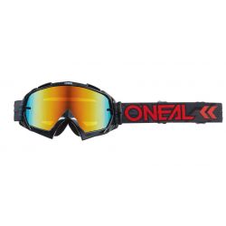 Masque Cross O'NEAL B-10 Camo V.22 Noir/Blanc - Radium Rouge