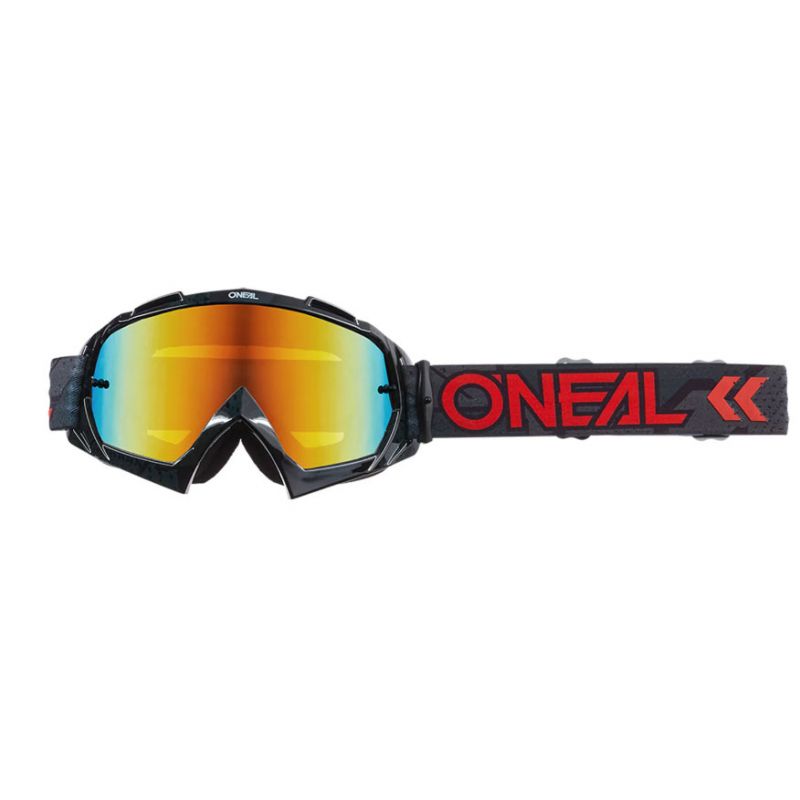 Masque Cross O'NEAL B-10 Camo V.22 Noir/Blanc - Radium Rouge