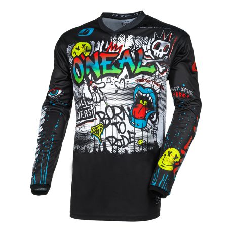 Maglia MotoCross O'Neal - ELEMENT RANCID - Nero/Bianco