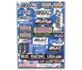 Planche de Stickers BUD RACING (440x310mm)