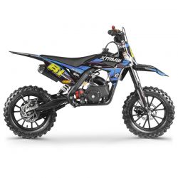 Pocket Bike MX Storm Double Pot 50cc 2T 10"/10" - Bleu