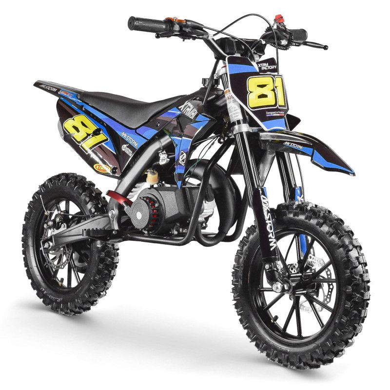 Pocket Bike MX Storm Double Pot 50cc 2T 10"/10" - Bleu