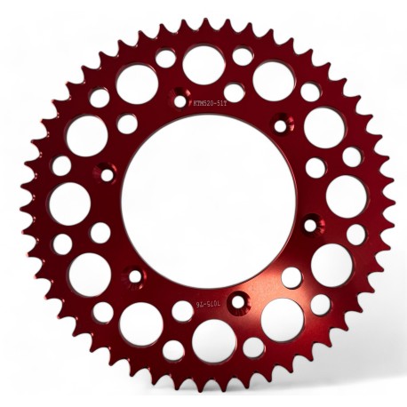 Couronne aluminium CNC - 51 dents - ERZ450cc - Rouge