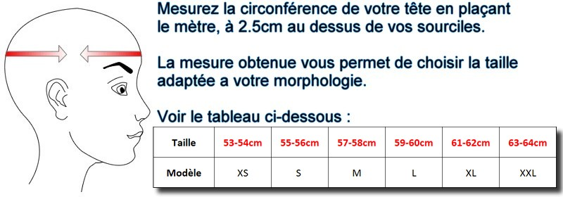 Guide de Taille de Casque Adulte